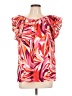 Jodifl 100% Polyester Pink Red Short Sleeve Blouse Size L - photo 1