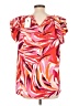 Jodifl 100% Polyester Pink Red Short Sleeve Blouse Size L - photo 2