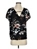 Shein 100% Polyester Floral Black Short Sleeve Blouse Size 4 - photo 1