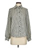 Zara Houndstooth Ivory Long Sleeve Blouse Size XS - photo 1