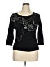 Allyson Cara Stars Black Pullover Sweater Size XL - photo 1