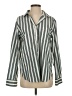 Unsubscribed 100% Cotton Stripes Green Long Sleeve Blouse Size XS - photo 1