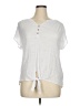 Perseption Concept White Short Sleeve Blouse Size XL - photo 1