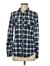 Passport 100% Polyester Plaid Blue Long Sleeve Blouse Size M - photo 1
