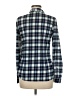 Passport 100% Polyester Plaid Blue Long Sleeve Blouse Size M - photo 2