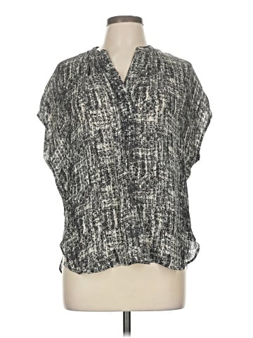 Vince. Short Sleeve Silk Top (view 1)