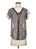Express 100% Polyester Gray Short Sleeve Blouse Size XS - photo 1