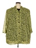 Maggie Barnes 100% Polyester Animal Print Green 3/4 Sleeve Blouse Size 2X - photo 1