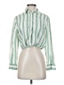 Future Collective Stripes Green Long Sleeve Blouse Size XS - photo 1