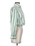Future Collective Stripes Green Long Sleeve Blouse Size XS - photo 4