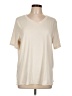 Unbranded Solid Ivory Short Sleeve T-Shirt Size L - photo 1