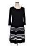 AB Studio Stripes Black Casual Dress Size XL - photo 1