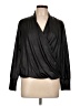 Ariella Metallic Black Long Sleeve Blouse Size L - photo 1