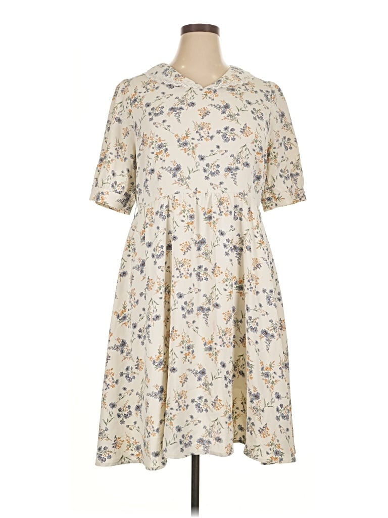 Pre-owned Allegra K Casual Dress In White