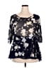 Torrid 100% Polyester Black 3/4 Sleeve Blouse Size 2X Plus (2) - photo 1