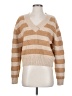 Saunders Collective Stripes Tan Pullover Sweater Size S - photo 1