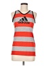 Adidas 100% Polyester Stripes Gray Tank Top Size 6 - photo 1