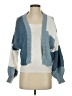 Shein 100% Polyester Color Block Blue Cardigan Size 4 - photo 1
