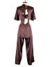 Louna 100% Polyester Solid Burgundy Jumpsuit Size XS - photo 2