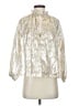 elliette Metallic Silver 3/4 Sleeve Silk Top Size XS - photo 1