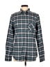Fig Plaid Teal Long Sleeve Button-Down Shirt Size M - photo 1