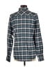 Fig Plaid Teal Long Sleeve Button-Down Shirt Size M - photo 2