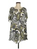 Sami & JO 100% Polyester Yellow White Short Sleeve Blouse Size M (estimated) - photo 1