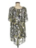 Sami & JO 100% Polyester Yellow White Short Sleeve Blouse Size M (estimated) - photo 2