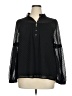 Ann Taylor LOFT 100% Polyester Black Long Sleeve Blouse Size XL - photo 1