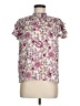 Unbranded 100% Polyester Floral Pink Ivory Short Sleeve Blouse Size M - photo 1