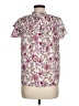 Unbranded 100% Polyester Floral Pink Ivory Short Sleeve Blouse Size M - photo 2