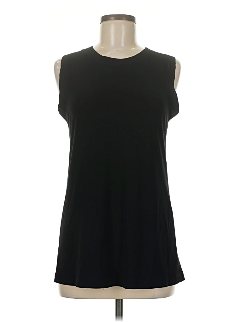 Norma Kamali Sleeveless Top Black Keyhole Neckline Tops