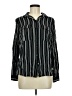 H&M 100% Viscose Stripes Black Long Sleeve Button-Down Shirt Size 8 - photo 1