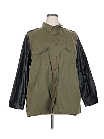 Simply Be 3/4 Sleeve Button-Down Shirt (view 1)