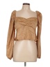 Mi ami 100% Polyester Brown Long Sleeve Blouse Size L - photo 1