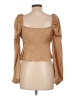 Mi ami 100% Polyester Brown Long Sleeve Blouse Size L - photo 2