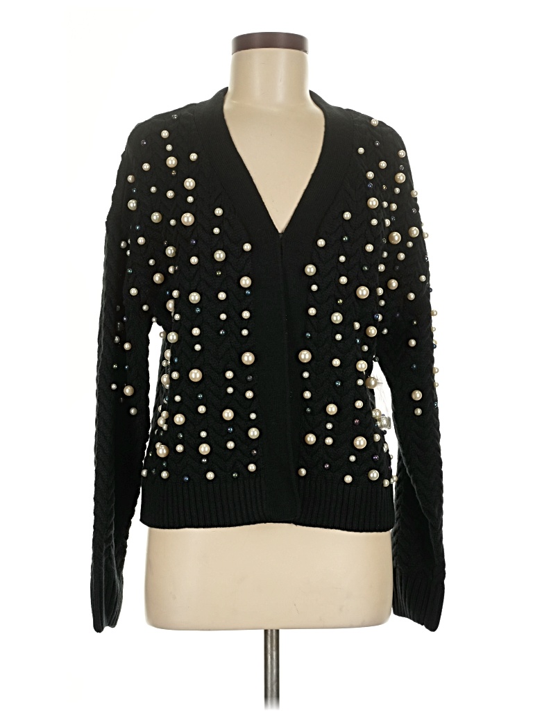 Pre-owned Boston Proper Cardigan Sweater In Black