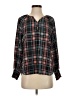Daily Thread 100% Polyester Plaid Black Long Sleeve Blouse Size XS - photo 1