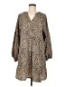 Assorted Brands 100% Polyester Animal Print Tan Casual Dress Size M - photo 1