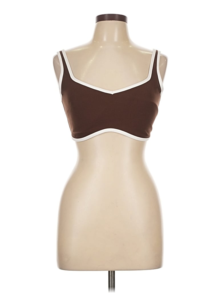 Pre-owned Ypb Tank Top Brown Strapless Neckline Tops