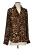 Express 100% Polyester Animal Print Brown Long Sleeve Blouse Size S - photo 1