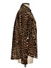 Express 100% Polyester Animal Print Brown Long Sleeve Blouse Size S - photo 4