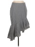 Intermix Stripes Silver Casual Skirt Size 4 - photo 1