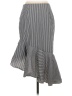 Intermix Stripes Silver Casual Skirt Size 4 - photo 2