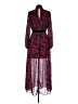 LDT 100% Polyester Paisley Burgundy Casual Dress Size 6 - photo 2