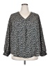 Lush 100% Polyester Blue Long Sleeve Blouse Size 2X - photo 1
