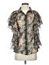 Love Sam 100% Viscose Floral Black Short Sleeve Blouse Size S - photo 1