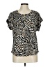 Vintage Rose Animal Print Ivory Short Sleeve Blouse Size L - photo 1