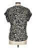 Vintage Rose Animal Print Ivory Short Sleeve Blouse Size L - photo 2