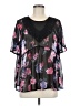Torrid 100% Nylon Black Short Sleeve Blouse Size Med (00) - photo 1